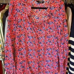 Women's Floral Pink and Blue Top